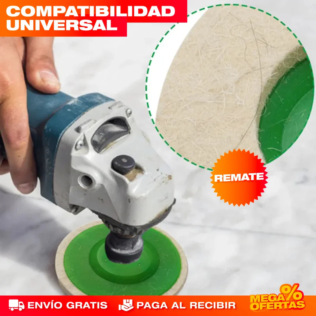 SET DE 10 DISCOS PULIDORES DE LANA+ENVIO GRATIS