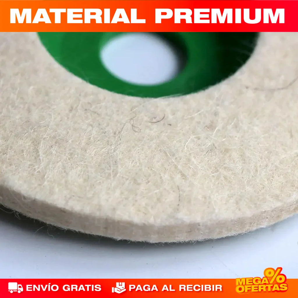 SET DE 10 DISCOS PULIDORES DE LANA+ENVIO GRATIS