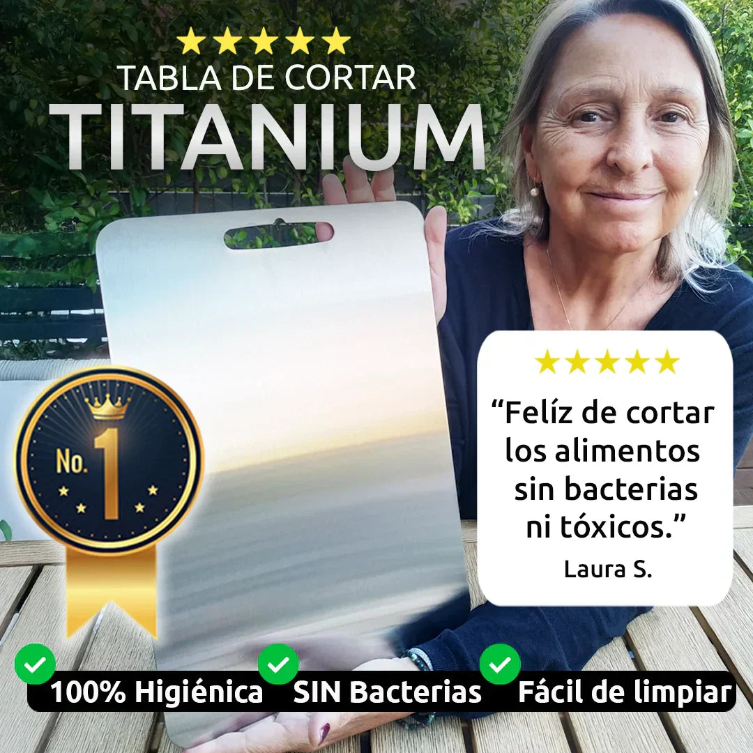 🔪 2X1 TITANIO Puro – tabla de cortar de titanio + ENVÍO GRATIS
